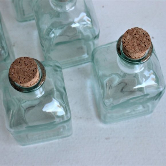 Vintage Glass Bottle With Cork, 8 Ounce, Reycled Spanish Glass, One - Picture 3 of 8
